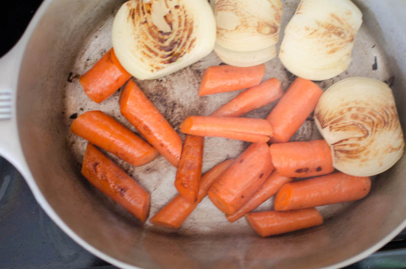browning carrots and onions