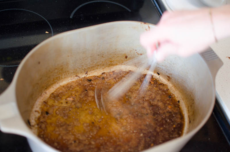 deglazing bottom of pan