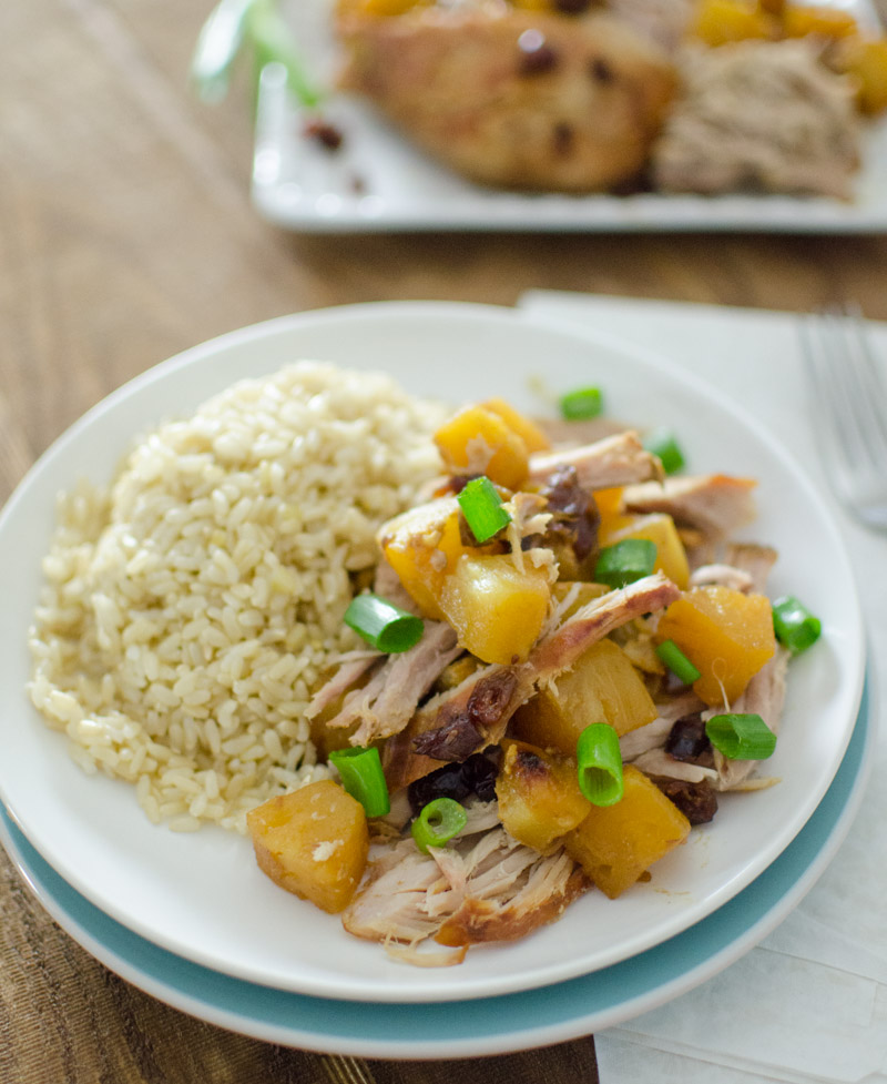 pineapple pork roast with brown rice